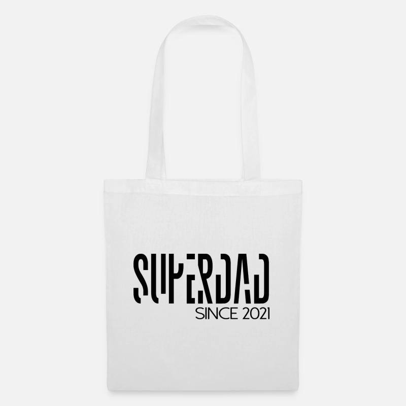 Superdad since 2021 Spruch Schrift - Stoffbeutel - Weiß