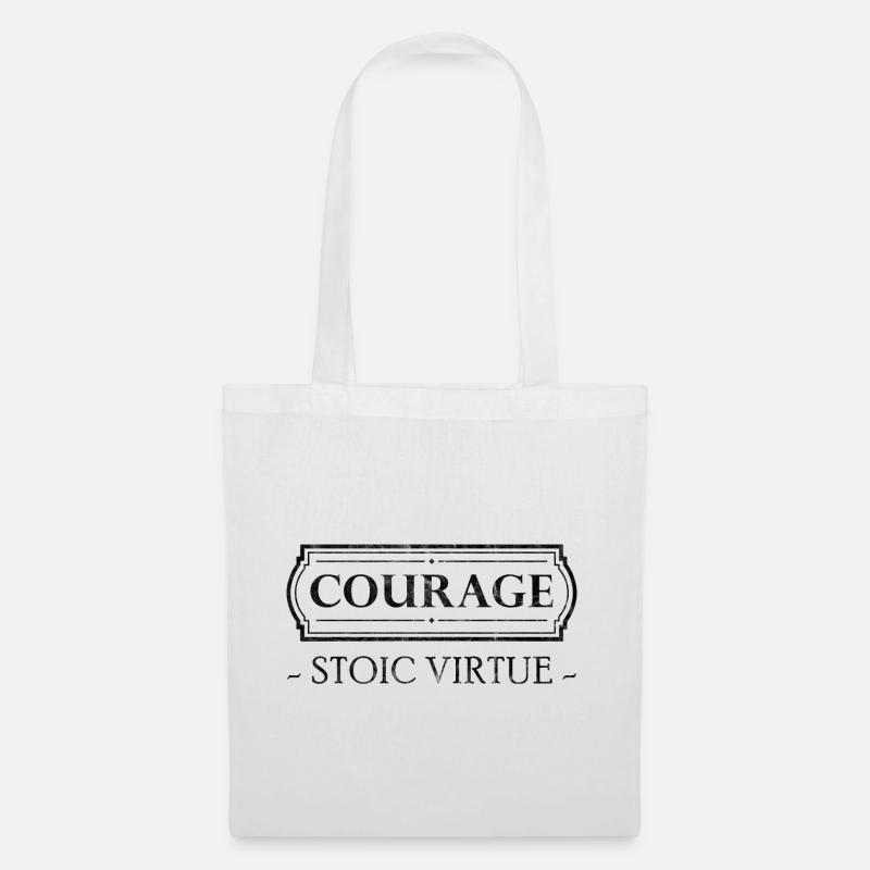 Stoic Virtue Courage Stoizismus Geschenk Stoiker - Stoffbeutel - Weiß