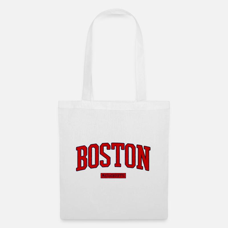 Boston Retro-Logo Massachusetts - Stoffbeutel - Weiß