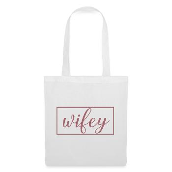 Wifey Matching Couple Engagement Wedding Honeymoon - Tote Bag - white - Front