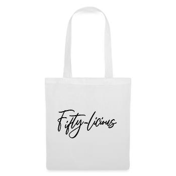 Fifty-Licious Funny 50th Birthday Party Men Women - Tote Bag - white - Front
