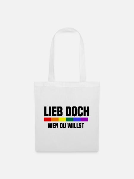Lieb Doch Wen Du Willst - LGBTQ Spruch - Stoffbeutel - Weiß