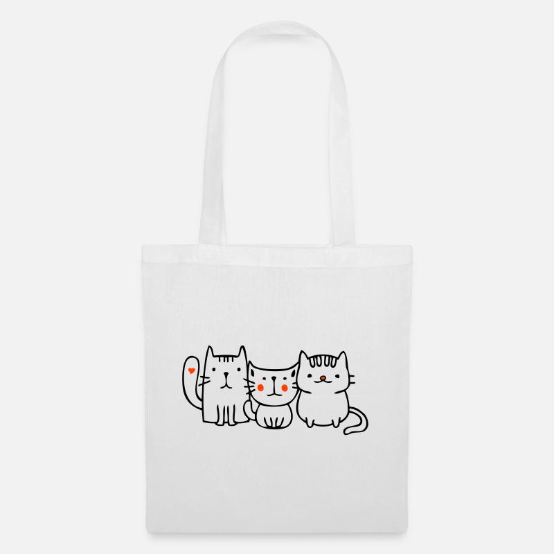 Katzen, Freunde - Stoffbeutel - Weiß