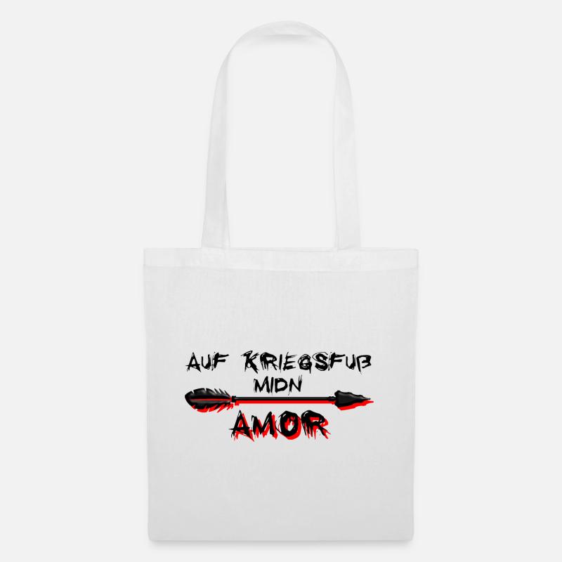 auf Kriegsfuß midn Amor - auf Kriegsfuß mit Amor - Stoffbeutel - Weiß