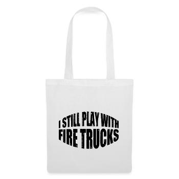 Je joue toujours avec des camions de pompiers 4 - Sac en tissu - blanc - Devant
