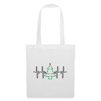 Sapin de Noël Heartbeat (couleurs modifiables) - Sac en tissu - blanc - Devant