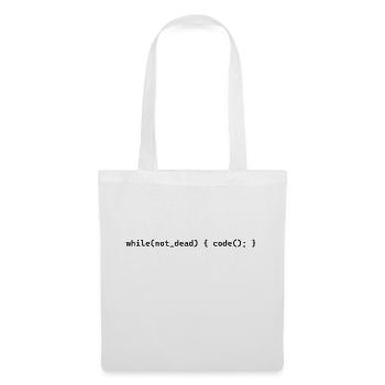 while not dead code - Stoffbeutel - Weiß - Vorne