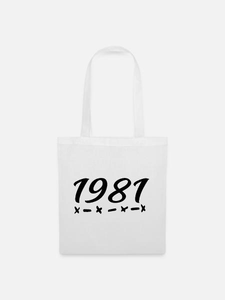 1981 Jahrgang - 44.Geburtstag 1981 Legende 1981 - Stoffbeutel - Weiß