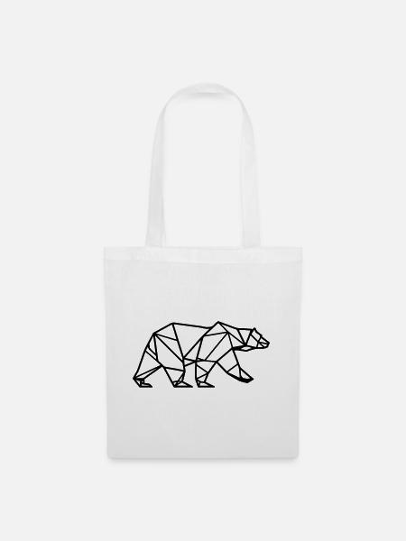 Eisbär Polar Bär Polygon Symbol - Stoffbeutel - Weiß