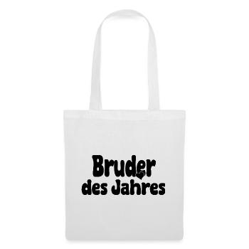 Bruder des Jahres – Herz - Stoffbeutel - Weiß - Vorne