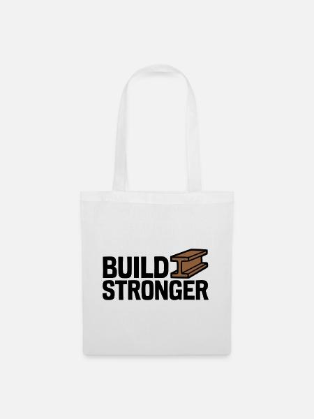 Build Stronger Logo - Stoffbeutel - Weiß