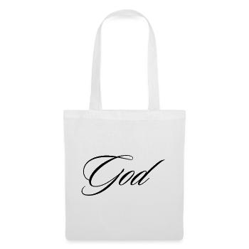 God Cursive Calligraphy Modern Faith Design - Tote Bag - white - Front