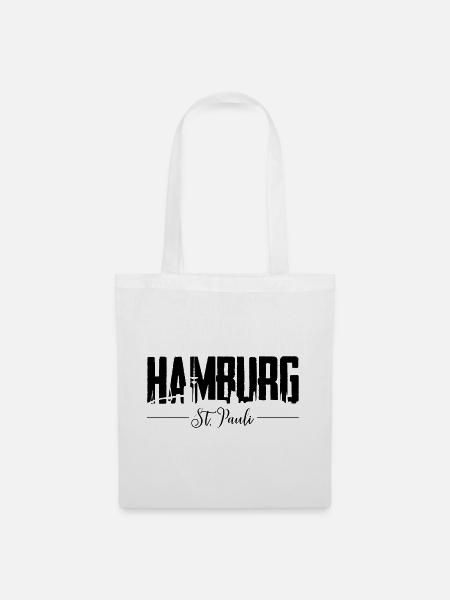 Hamburg St. Pauli, Reeperbahn, Kiez - Stoffbeutel - Weiß