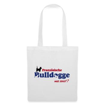 Französische Bulldogge Logo - Stoffbeutel - Weiß - Vorne
