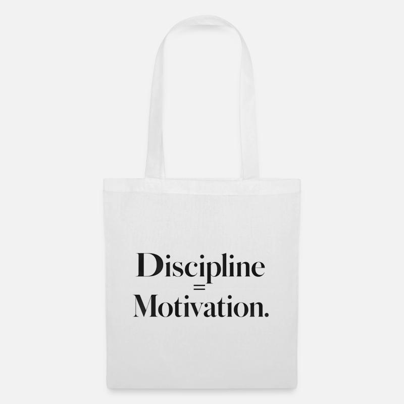 Disziplin Motivation Typografie - Stoffbeutel - Weiß