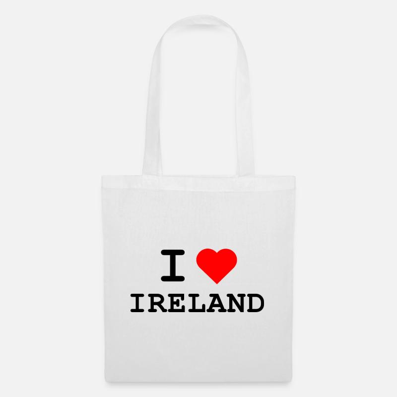 Ich liebe Irland - Design mit rotem Herz - Stoffbeutel - Weiß
