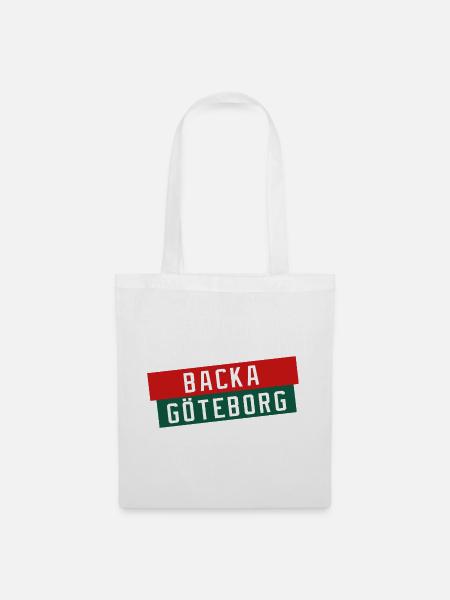 Backa Göteborg Diagonaltext - Stoffbeutel - Weiß