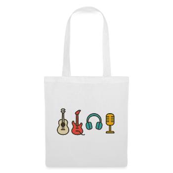 Notes musicales : Cadeau de conception rythmique et rythmique - Sac en tissu - blanc - Devant