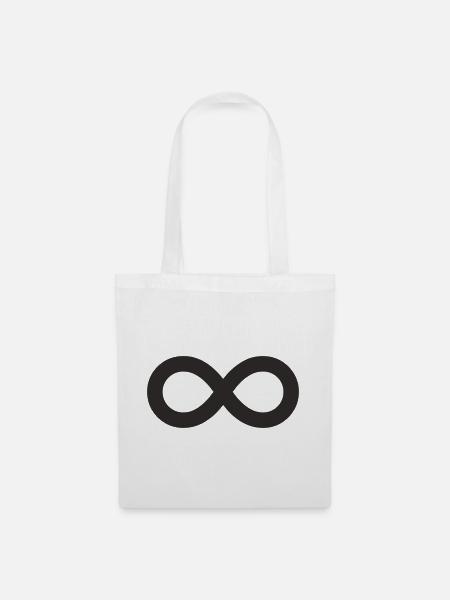 Unendlichkeitszeichen – Minimalistisches Infinity - Stoffbeutel - Weiß