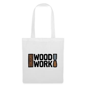Wood Work Schriftzug Logo - Stoffbeutel - Weiß - Vorne