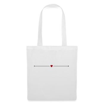 coeur flèche - Sac en tissu - blanc - Devant