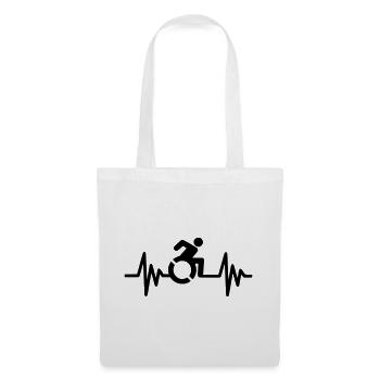 Utilisateur d’un fauteuil roulant avec un cœur qui bat # - Sac en tissu - blanc - Devant