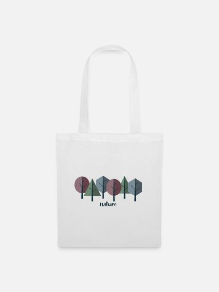 T-Shirt Design Nature Minimalistisch - Stoffbeutel - Weiß