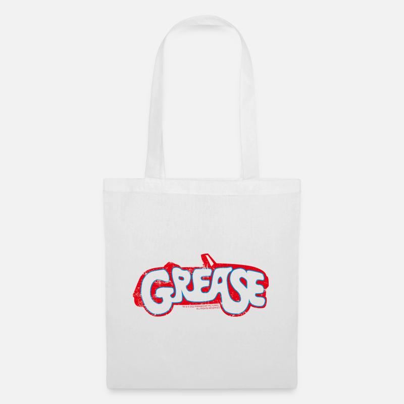 Grease Weißes Logo Mit Auto - Stoffbeutel - Weiß