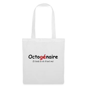 Humour / Anniversaire / Octogénaire / drôle - Sac en tissu - blanc - Devant