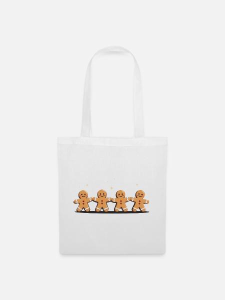 Gingerbread Quartet Holiday Charm - Stoffbeutel - Weiß