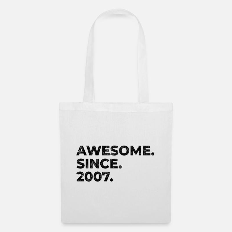 Awesome since 2007 | Geburtstag | Geschenk - Stoffbeutel - Weiß