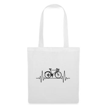Bicycle ECG Heart Line Cycling Passion - Tote Bag - white - Front