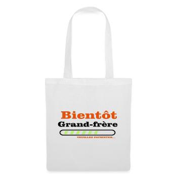 Bientôt grand frere - Sac en tissu - blanc - Devant