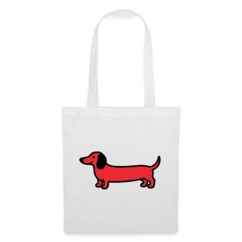 Vecteur de profil teckel de chien de chasse - Sac en tissu - blanc - Devant