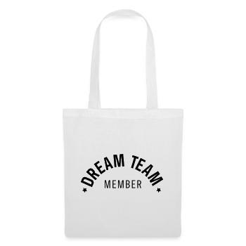 Geschenk mit gebogenem Text des Dream Team-Mitglieds - Stoffbeutel - Weiß - Vorne