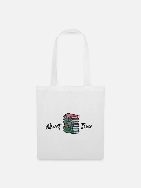 Lebendiger Stapel von Bücherillustrationen - Stoffbeutel - Weiß
