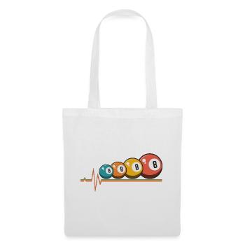 Billiards Heartbeat 9 Ball Pool Snooker Player - Tote Bag - white - Front