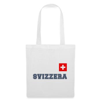 SVIZZERA - SCHWEIZ Trikot Look - mit Fahne Flagge - Stoffbeutel - Weiß - Vorne