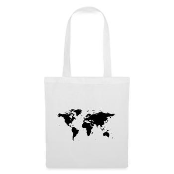 carte du monde - Sac en tissu - blanc - Devant