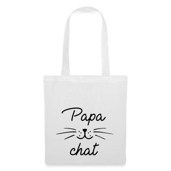 Papa chat - Sac en tissu - blanc - Devant