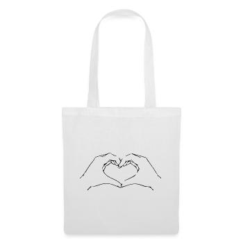 hearthands BFF Freunde Herz Hände Liebe Symbol - Stoffbeutel - Weiß - Vorne