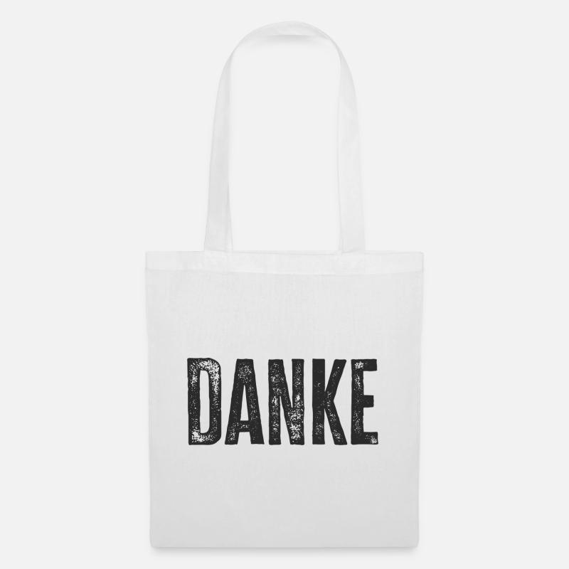 Danke Dankeschön Worte Geschenk - Stoffbeutel - Weiß