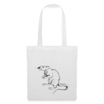 Motif de rat - Sac en tissu - blanc - Devant
