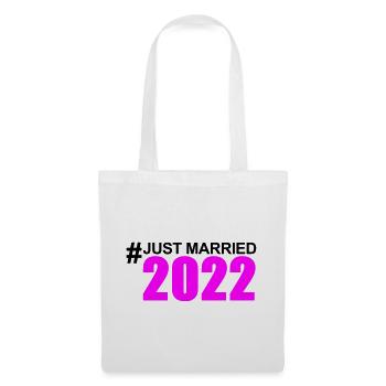 Just Married 2022 Hashtag - Sac en tissu - blanc - Devant
