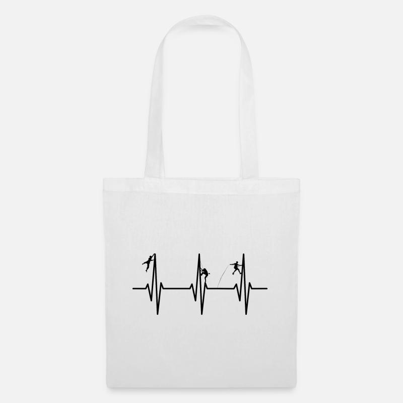 Climbing ECG pulse heartbeat - Tote Bag - white