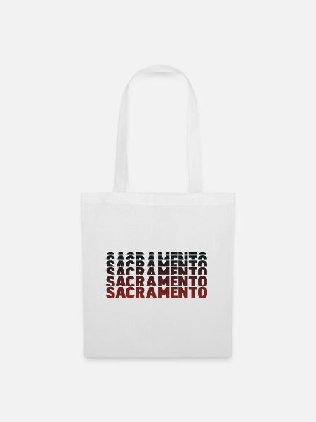 Sacramento Gradient Schriftzug Mehrfach - Stoffbeutel - Weiß