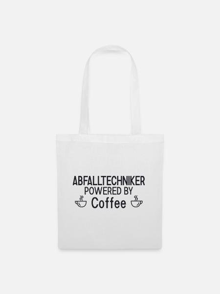 Abfalltechniker Powered By Coffee - Stoffbeutel - Weiß