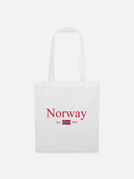 Norway - Norge - Norwegen - Flagge - Skandinavien - Stoffbeutel - Weiß