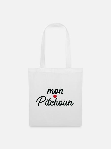 Mein Pitchoun-Herz - Stoffbeutel - Weiß