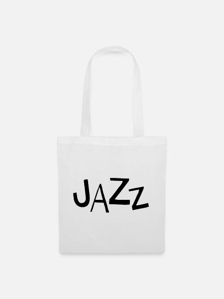 Jazzmusik-Typografie-Logo-Design - Stoffbeutel - Weiß